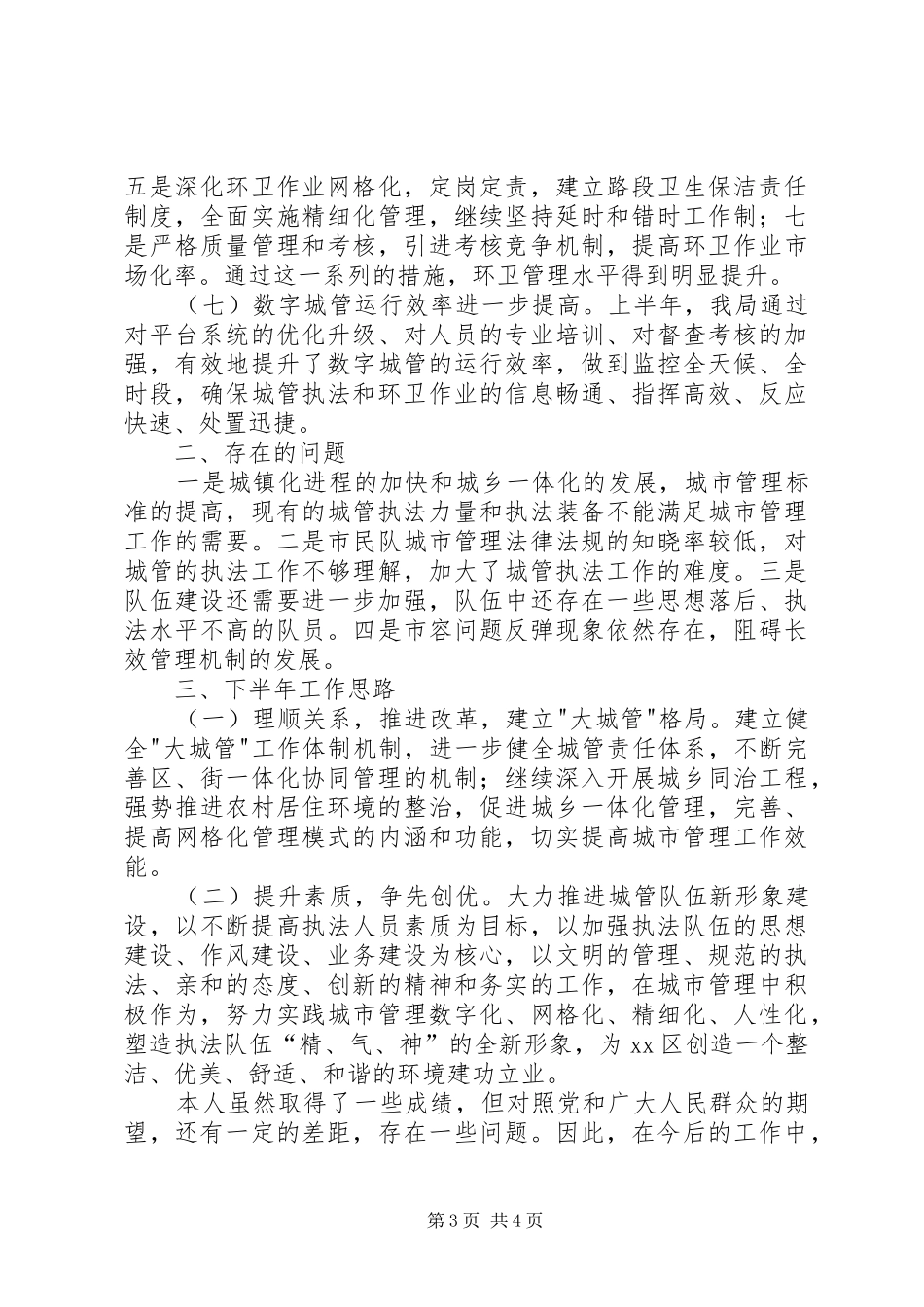 区城管局局长兼环卫处主任个人述职报告_第3页