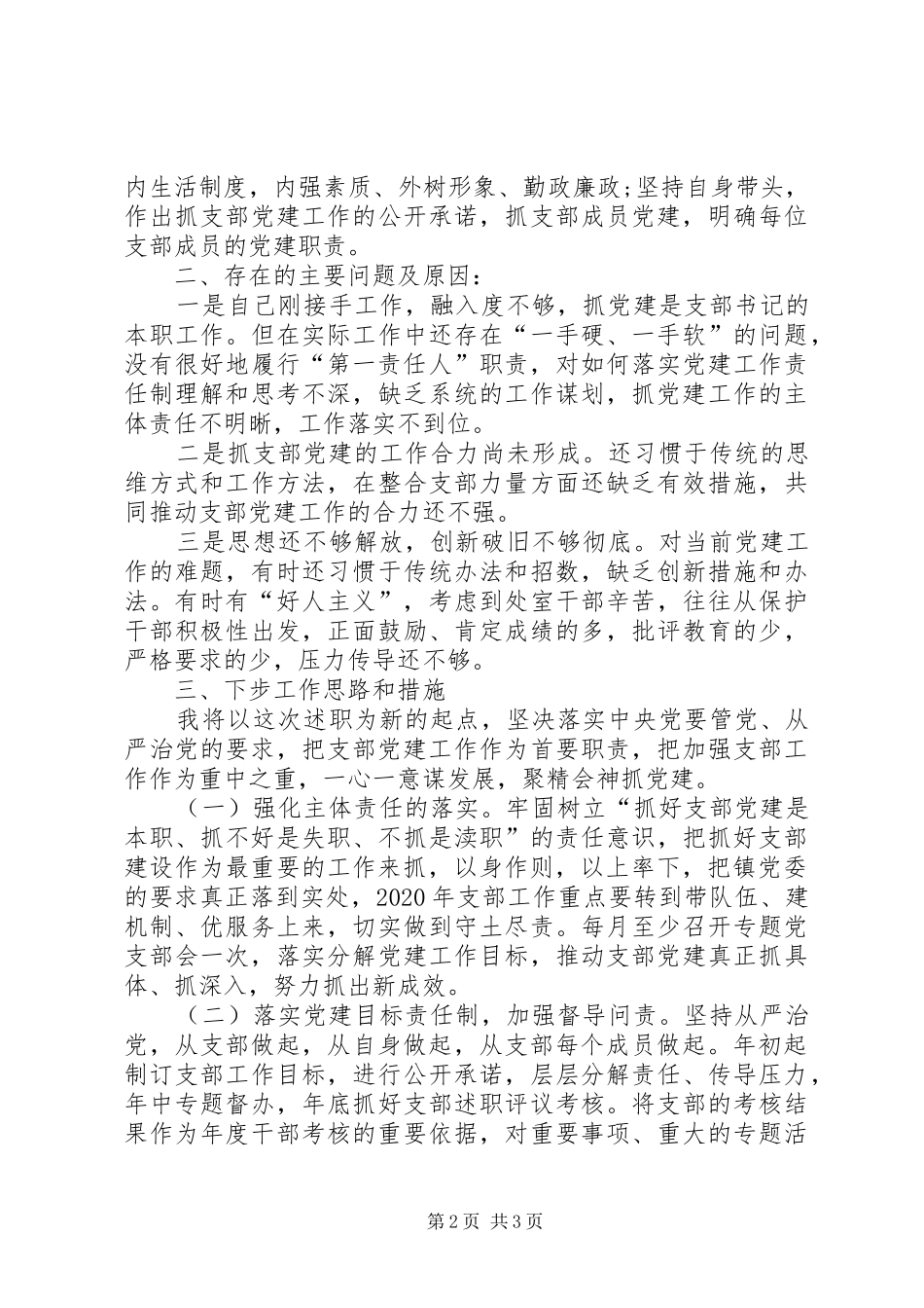 XX年党支部书记党建述职报告_第2页