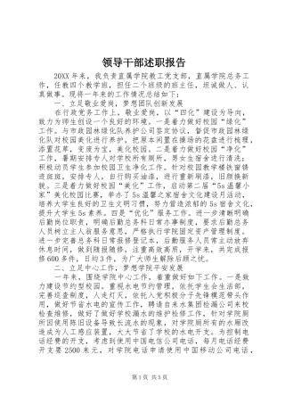 领导干部述职报告