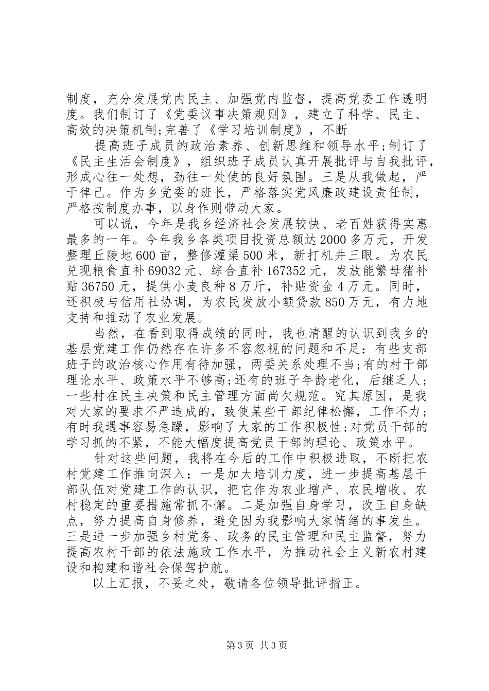 20XX年党建工作述职报告_第3页