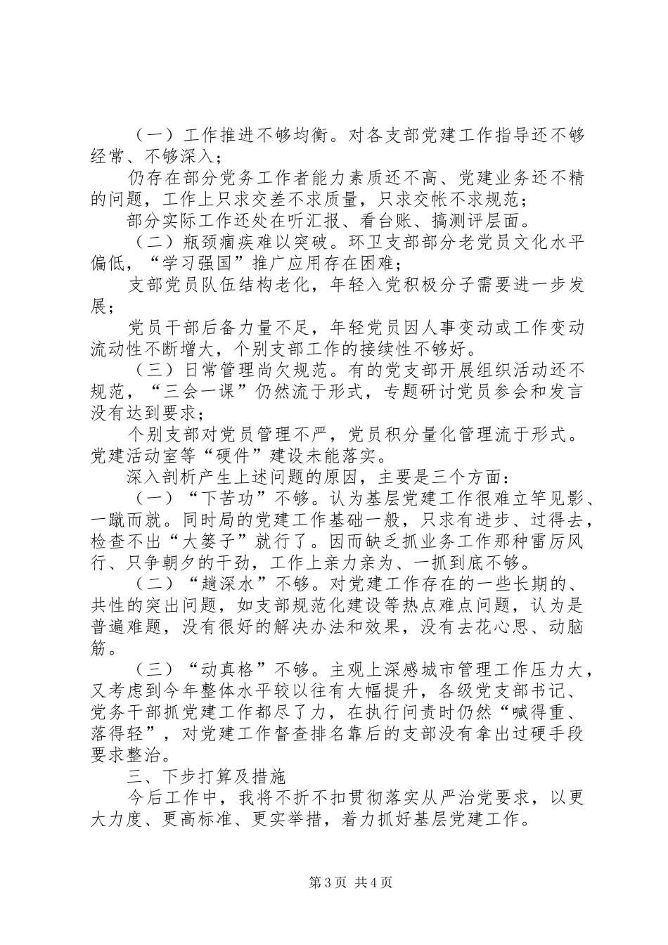 城管局党委书记XX年抓基层党建工作述职报告_第3页
