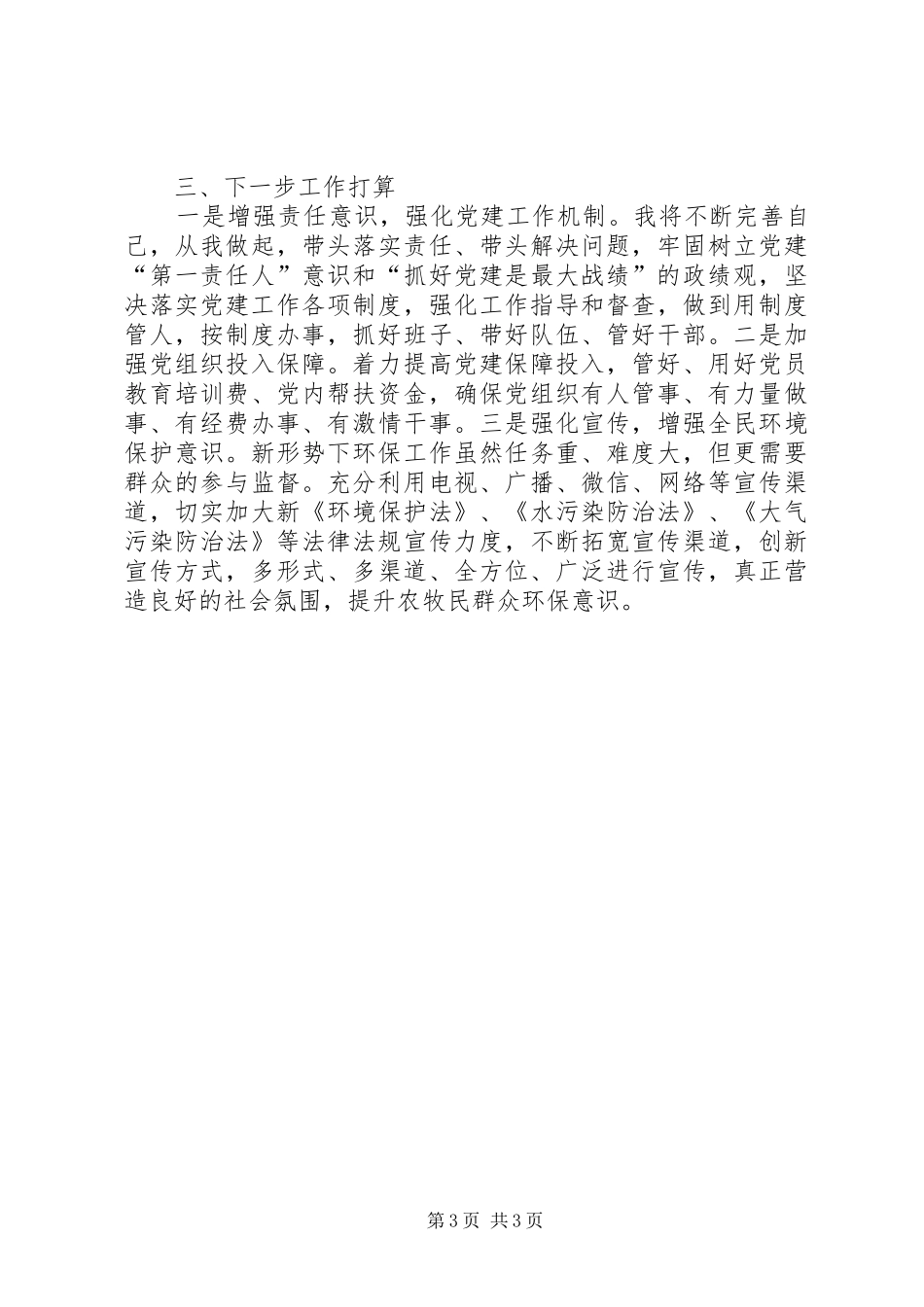 环保中心党支部书记述职报告_第3页