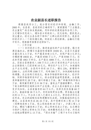 农业副县长述职报告