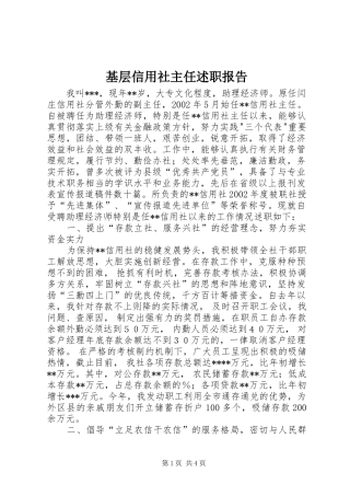 基层信用社主任述职报告 (13)