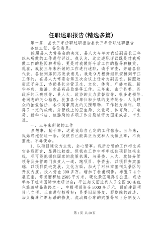 任职述职报告(精选多篇)