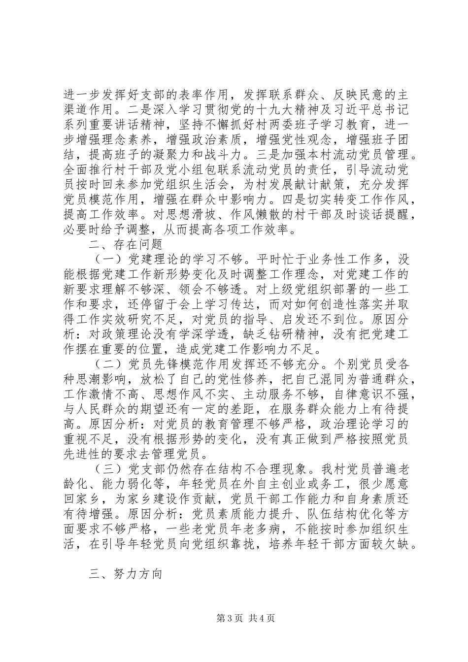 村党建工作“第一责任人”述职报告_第3页