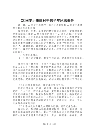 XX同步小康驻村干部半年述职报告