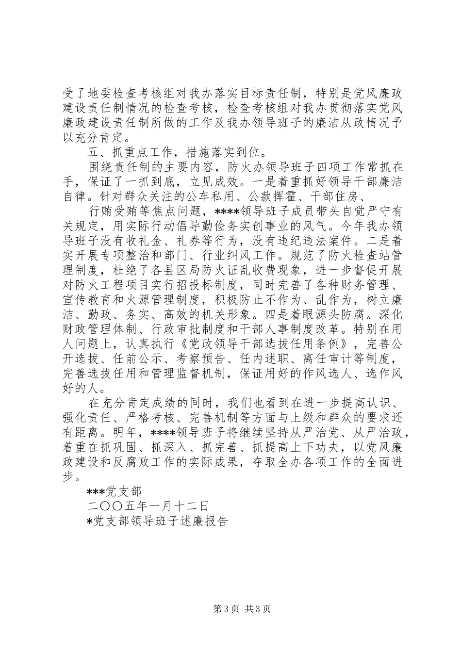 党支部领导班子述职报告_第3页