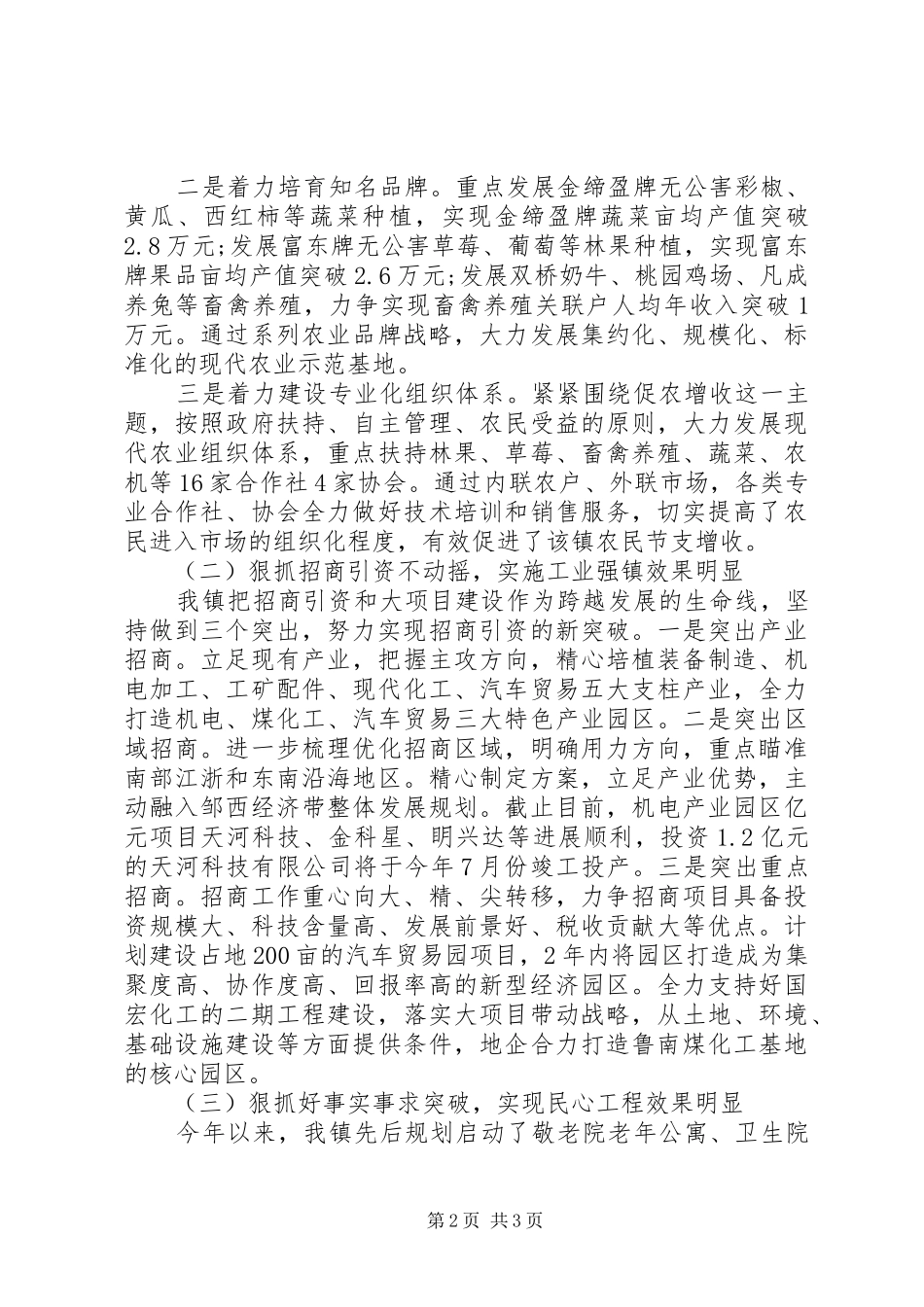 XX年镇长个人述职述廉报告范文_第2页