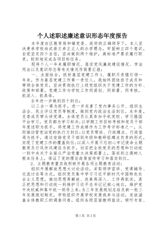 个人述职述廉述意识形态年度报告