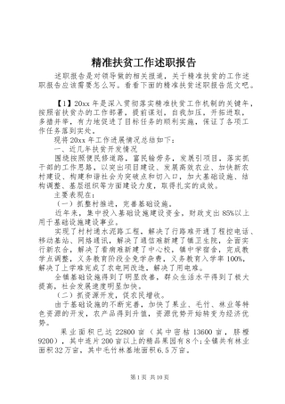 精准扶贫工作述职报告