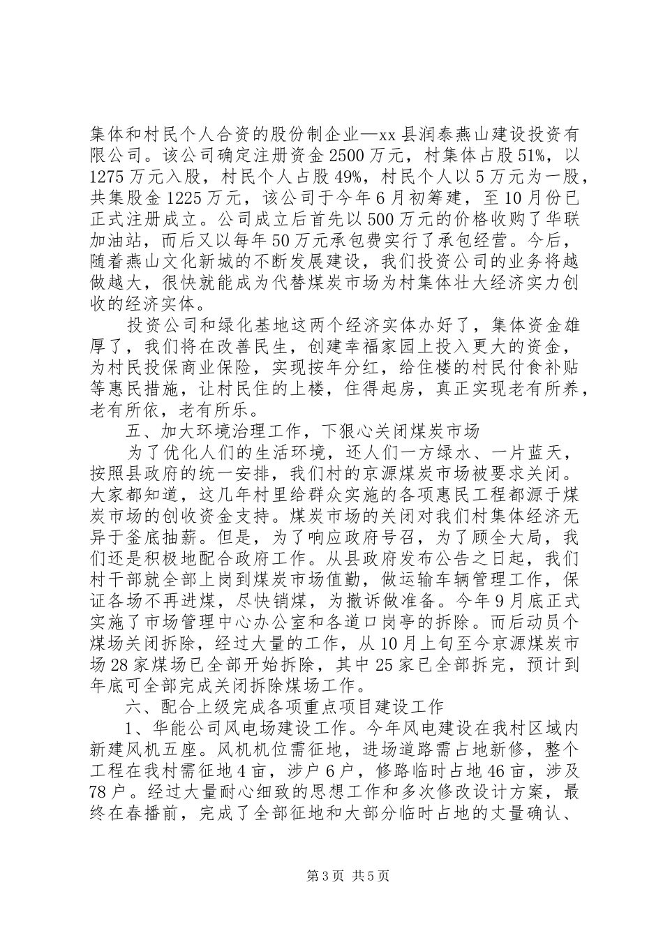 XX年村党支书记述职报告_第3页