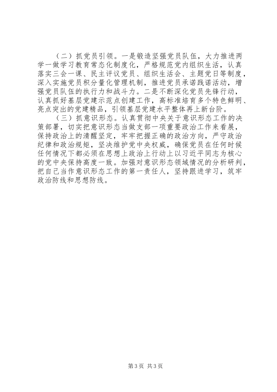纪委机关党支部书记XX年度抓基层党建述职报告_第3页