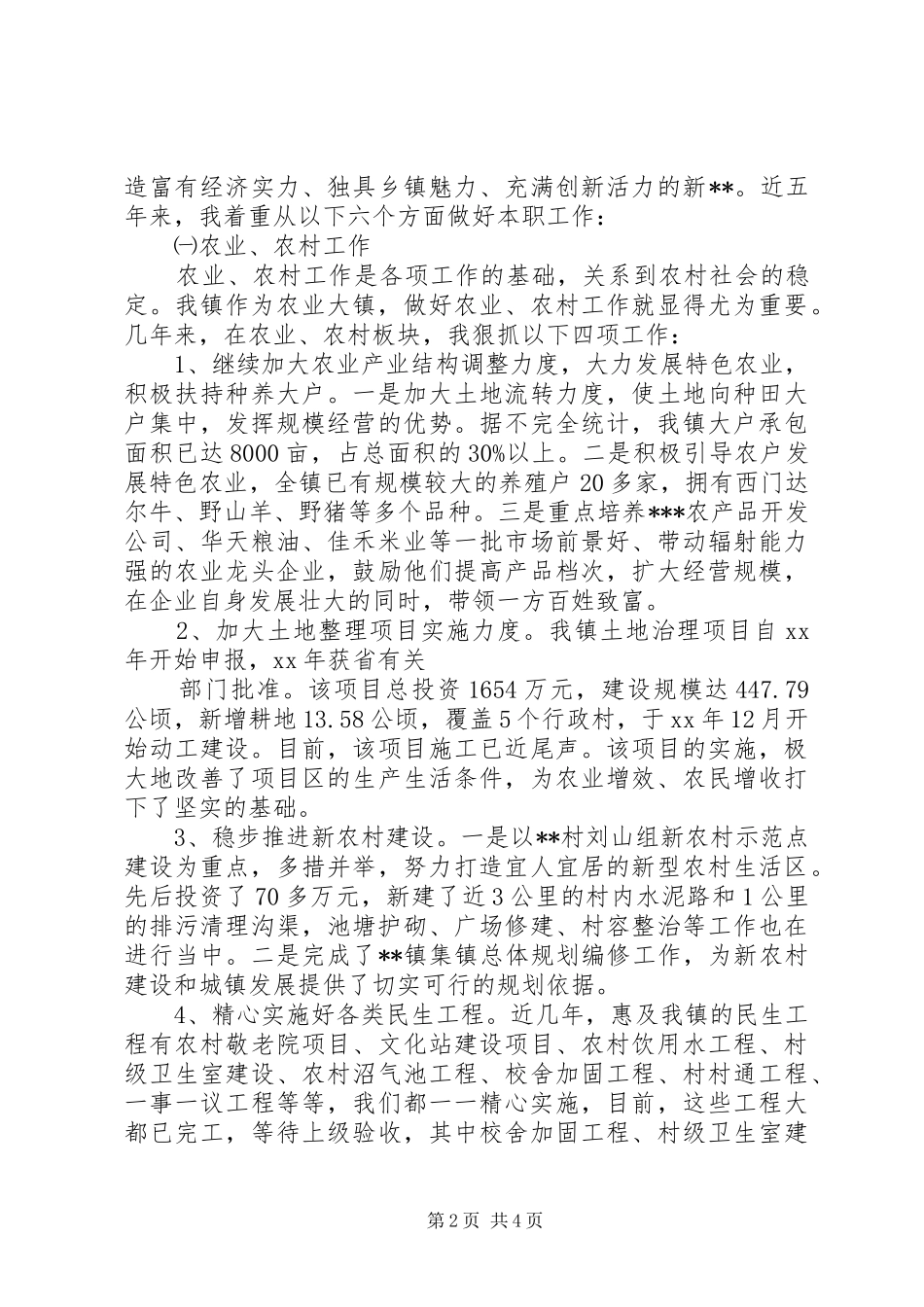 XX年乡镇党委书记个人述职报告范文_第2页