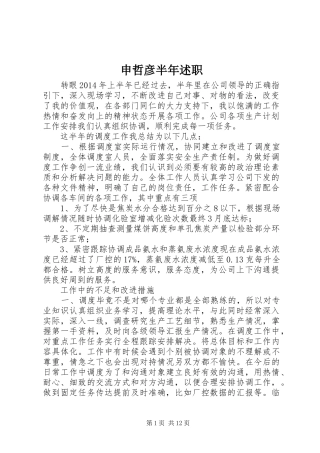 申哲彦半年述职