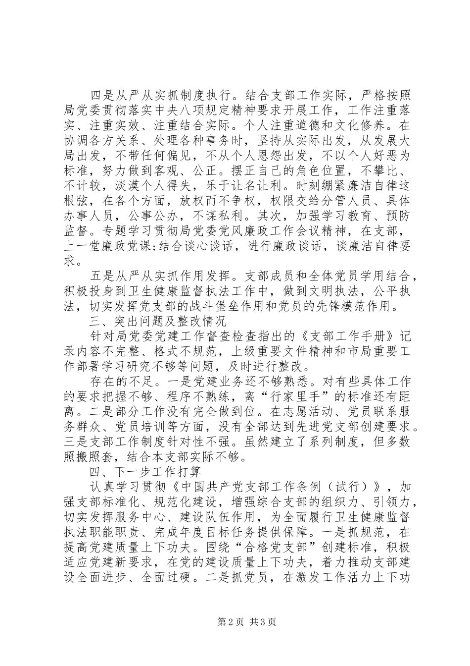 XX年度党支部书记述职报告_第2页