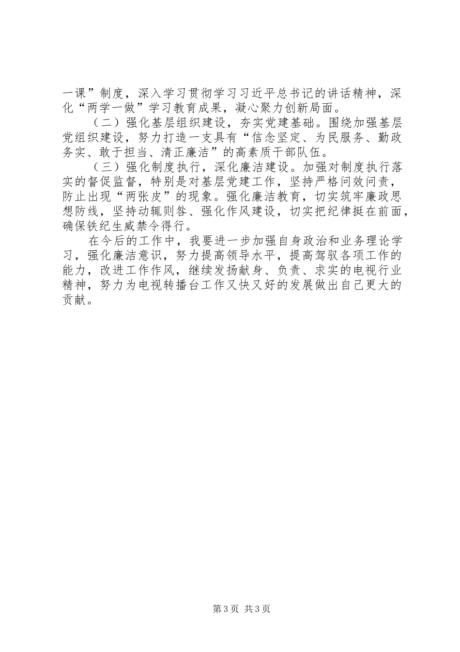 电视台台长书记三年述职报告_第3页