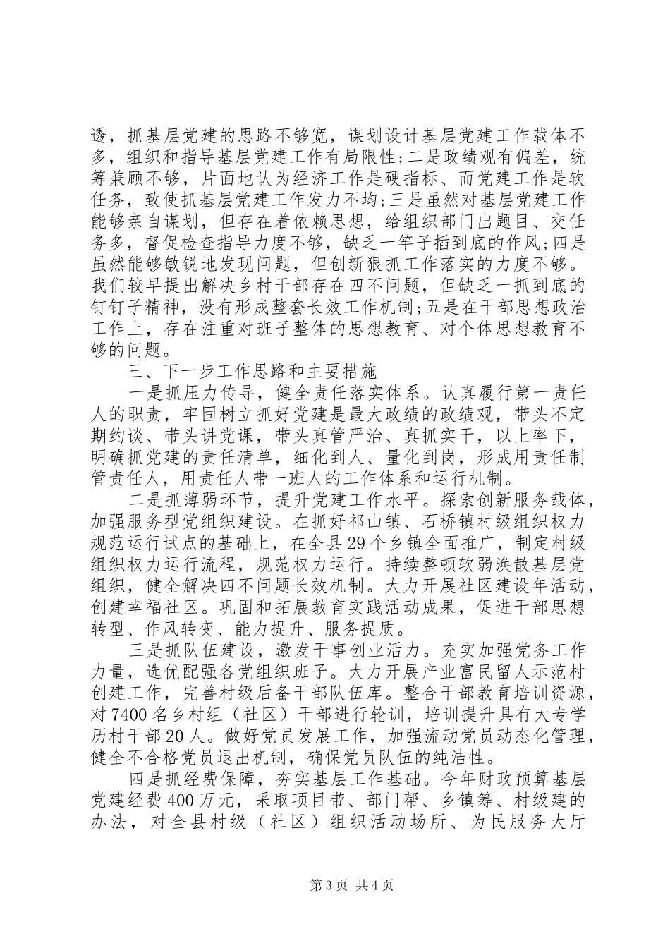 XX年党建履职述职报告范文_第3页