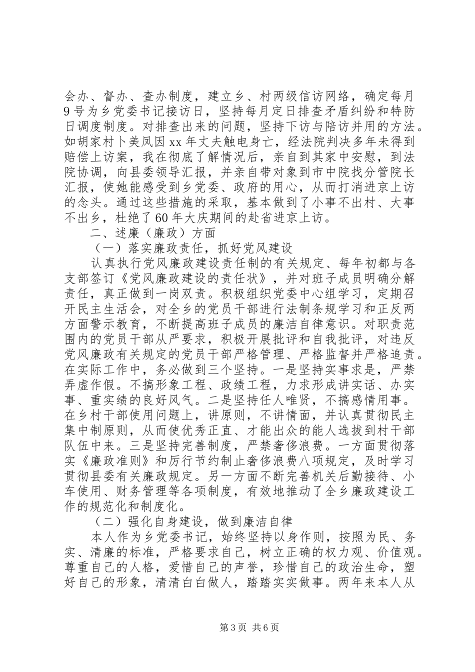 乡党委书记述职述廉报告范文_第3页