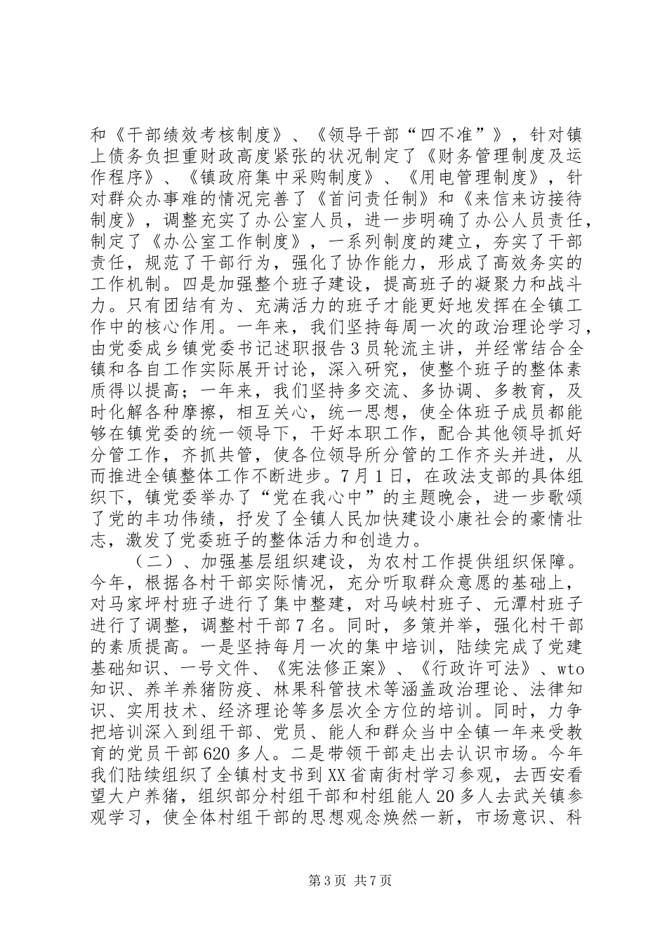 乡镇党委书记述职报告3_第3页