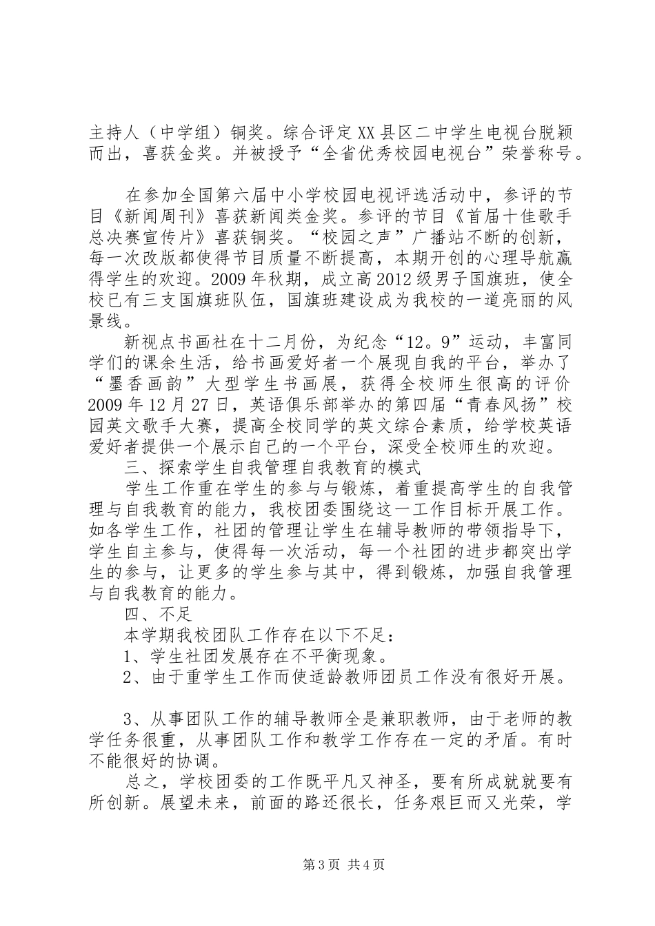 XX年团委书记个人述职报告_第3页