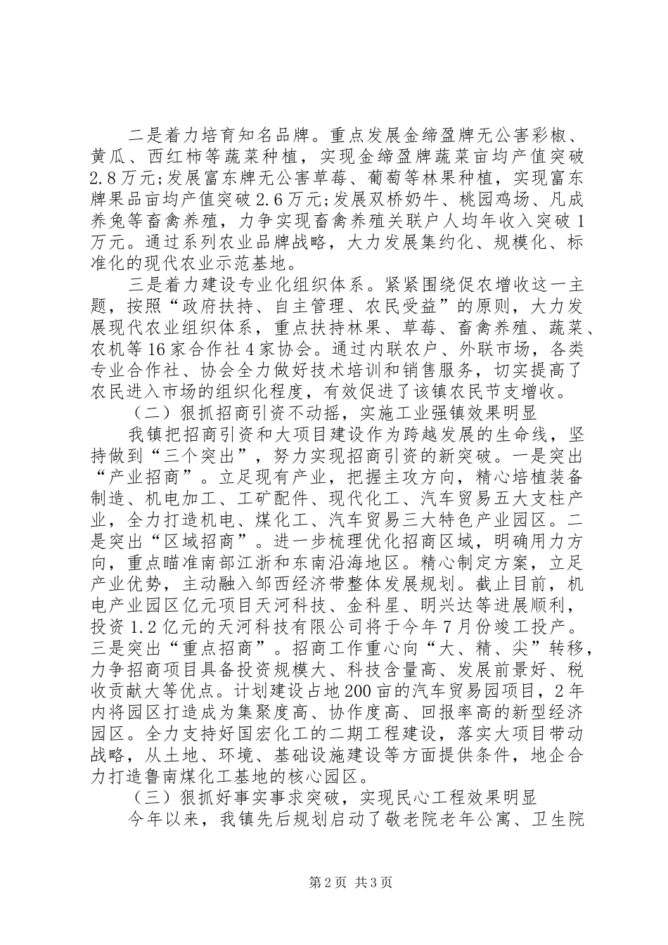 乡镇党员领导干部述职述廉报告_第2页