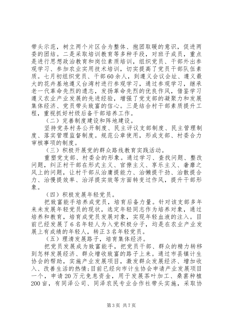 XX省农村干部述职报告_第3页