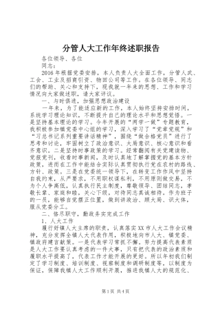 分管人大工作年终述职报告