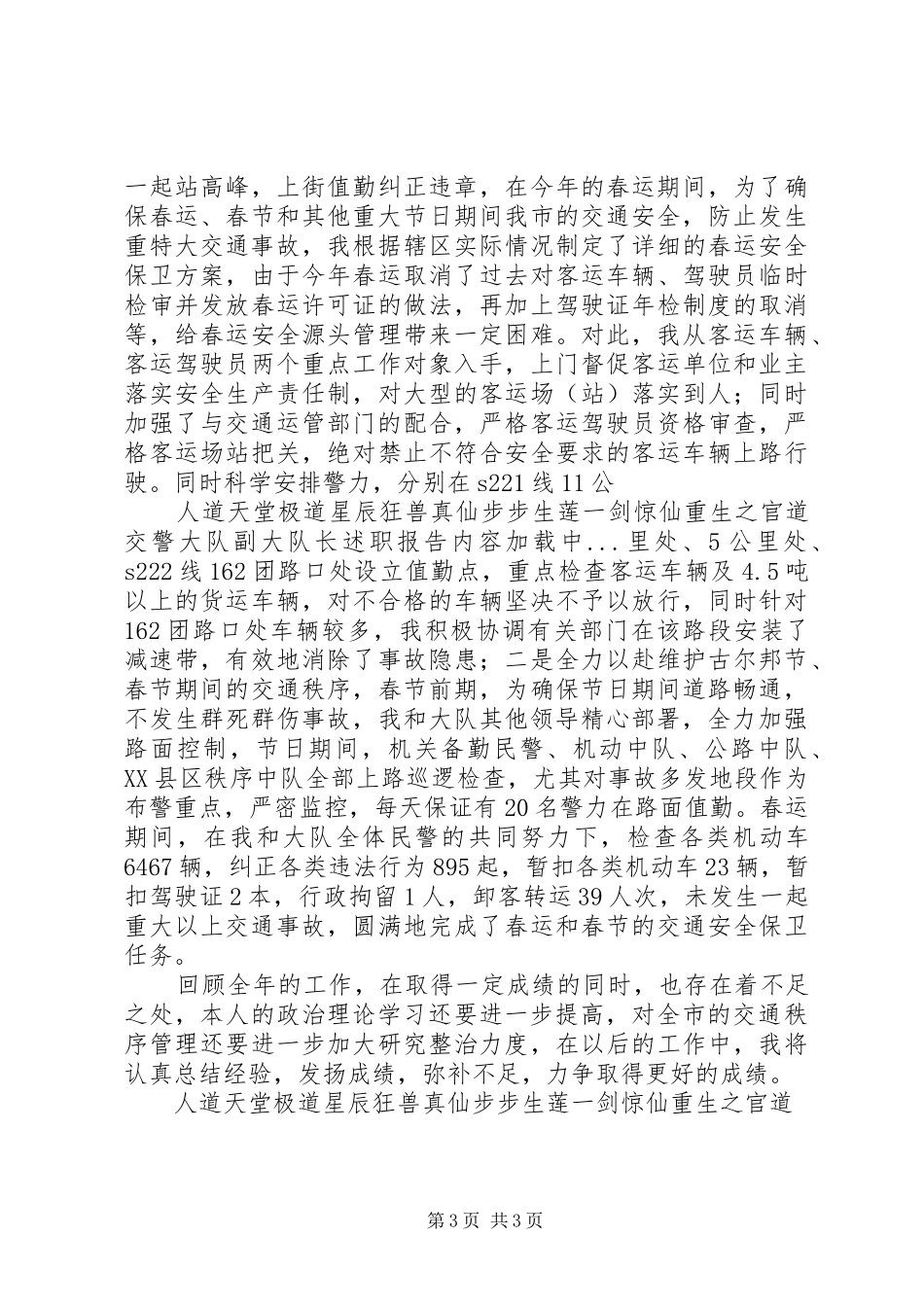 交警大队副大队长述职报告_第3页