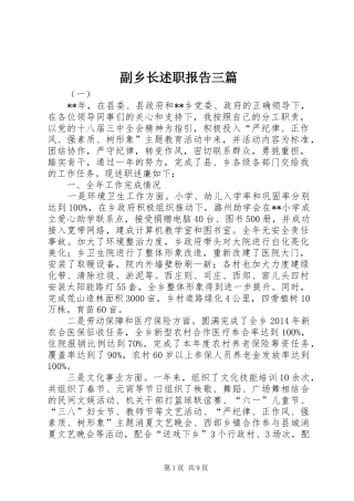 副乡长述职报告三篇