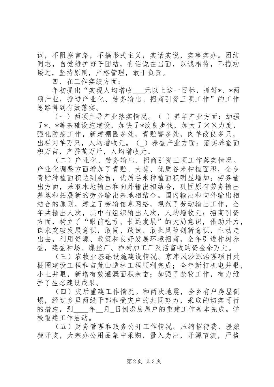 乡副职领导述职报告_第2页