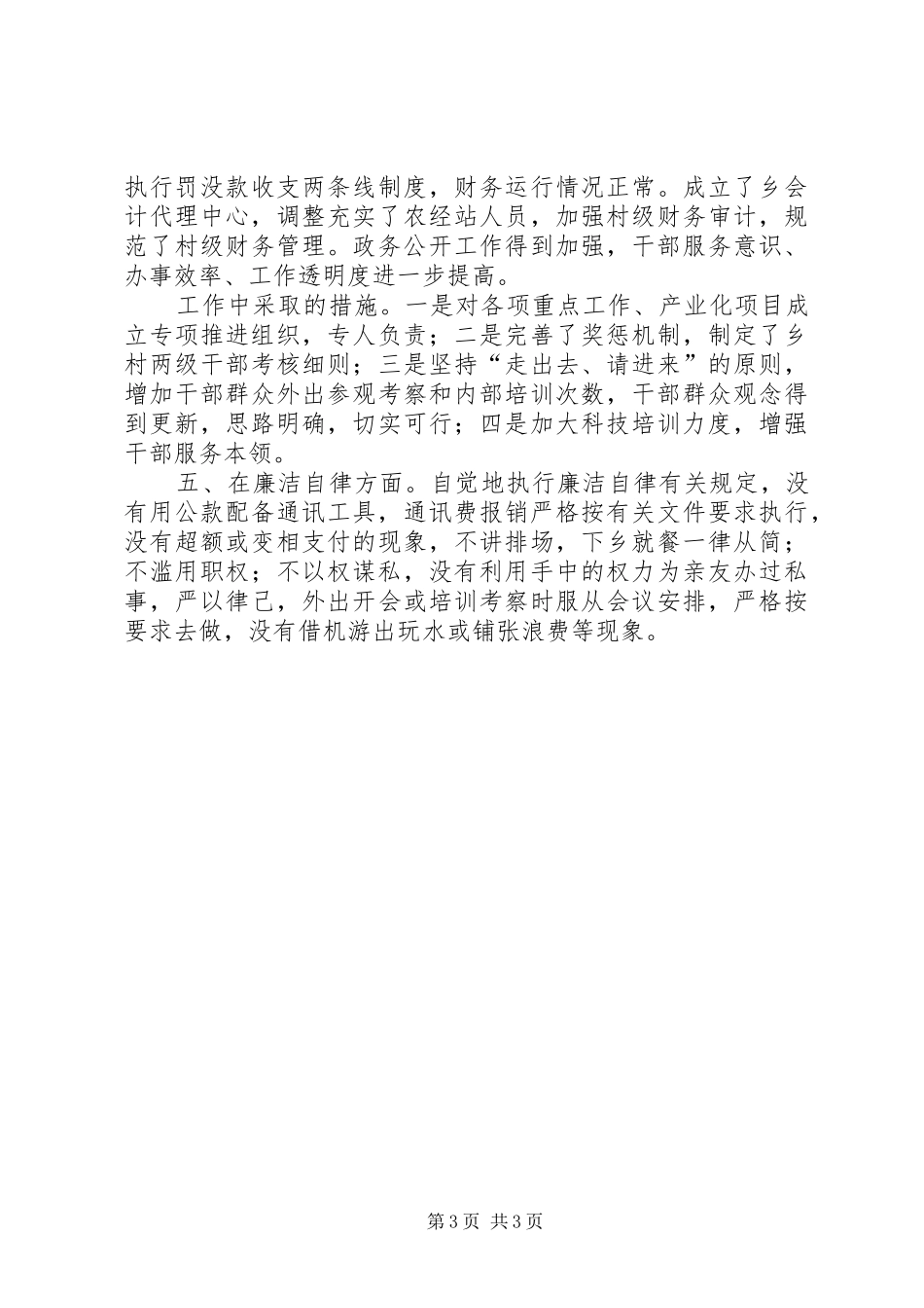 乡副职领导述职报告_第3页