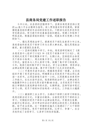 县商务局党建工作述职报告