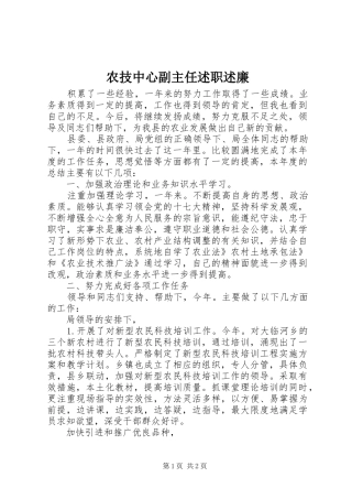 农技中心副主任述职述廉