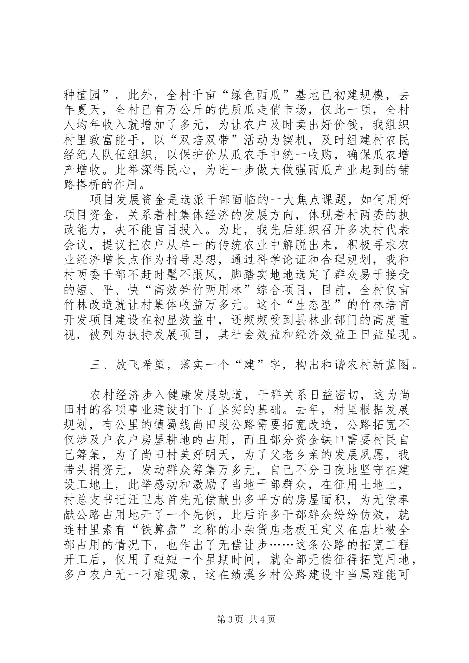 县下派干部乡村任职述职报告_第3页