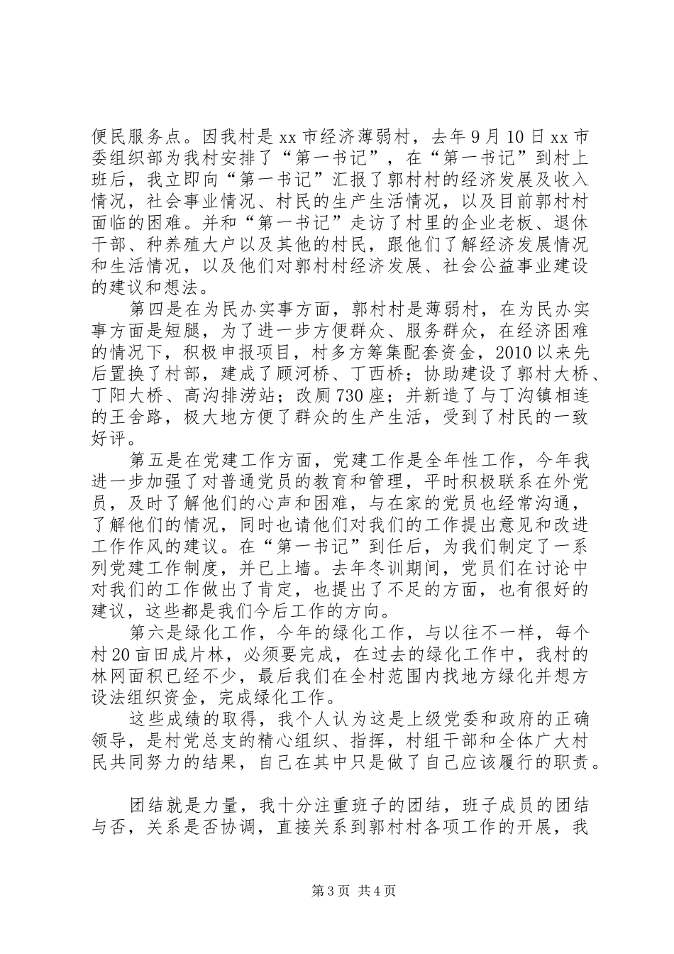 村总支部书记述职报告_第3页