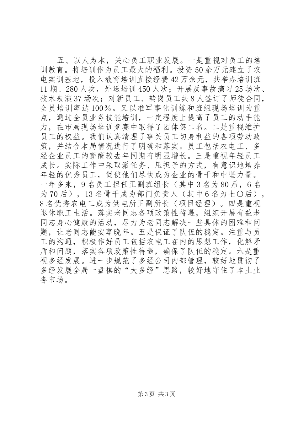 电力局年度工作述职报告_第3页