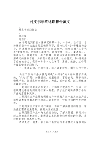 村支书年终述职报告范文