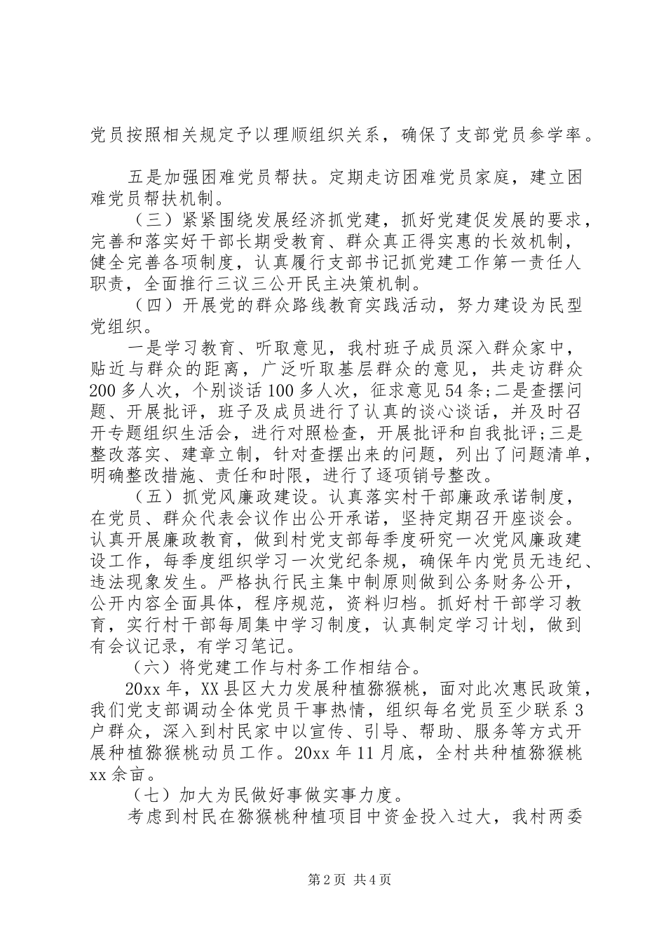 村支部书记党述职报告_第2页