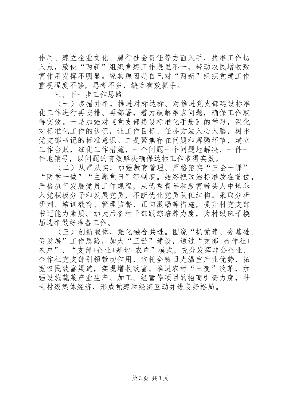 XX年乡镇书记抓基层党建工作述职报告范文_第3页