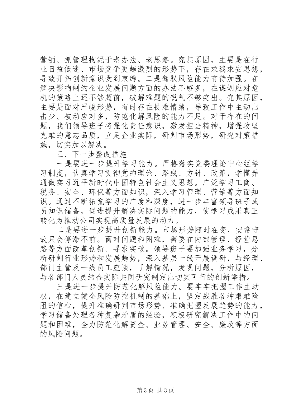 20XX年公司领导班子述职报告范文_第3页