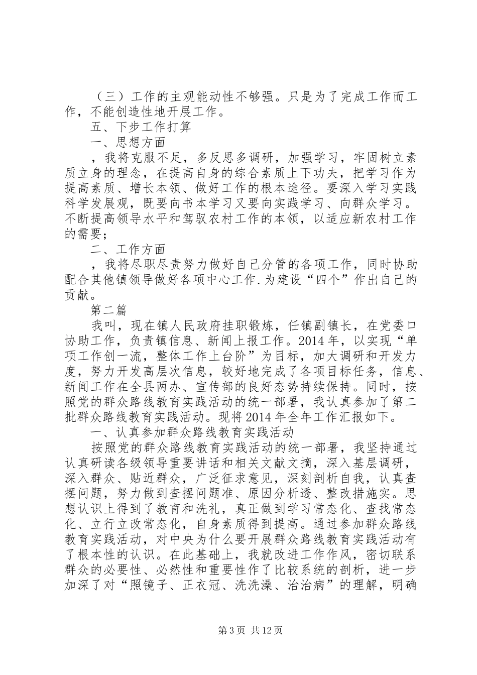 挂职副镇长述职报告5篇_第3页