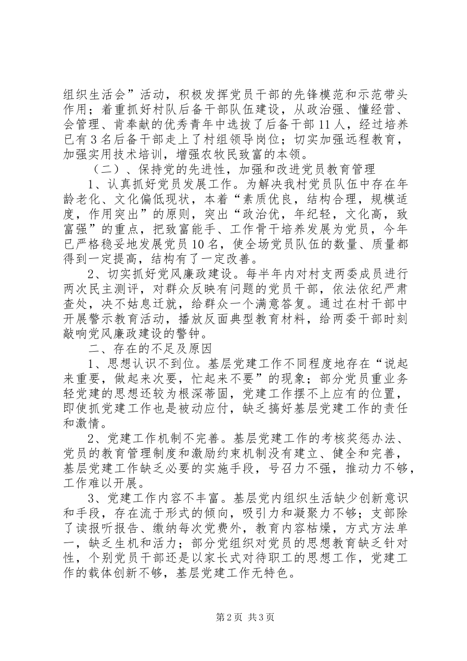 村支书履行党建责任制述职报告_第2页