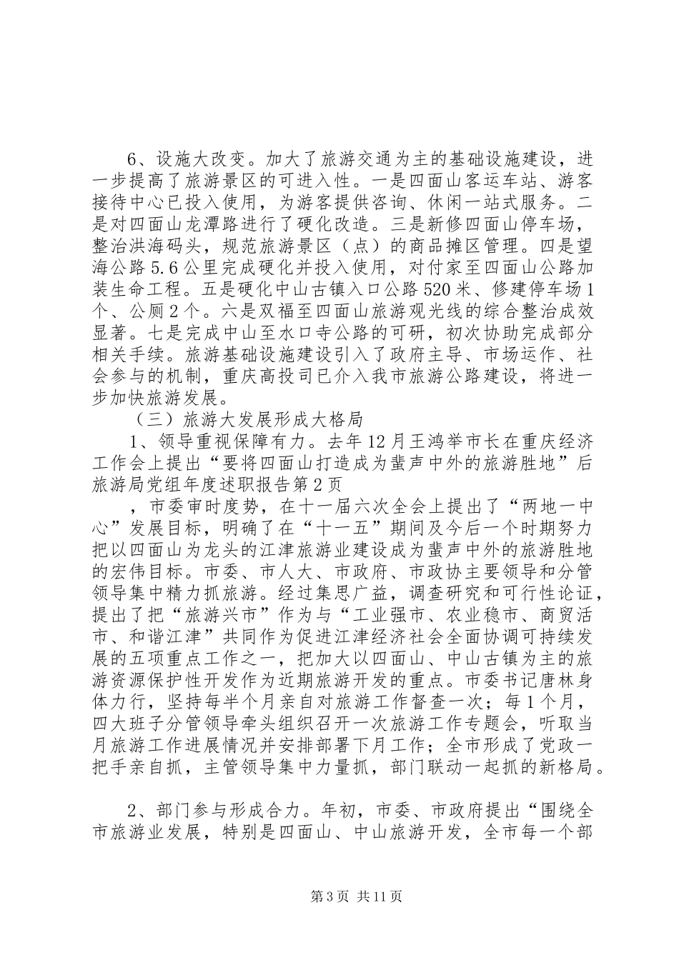 旅游局党组年度述职报告_第3页