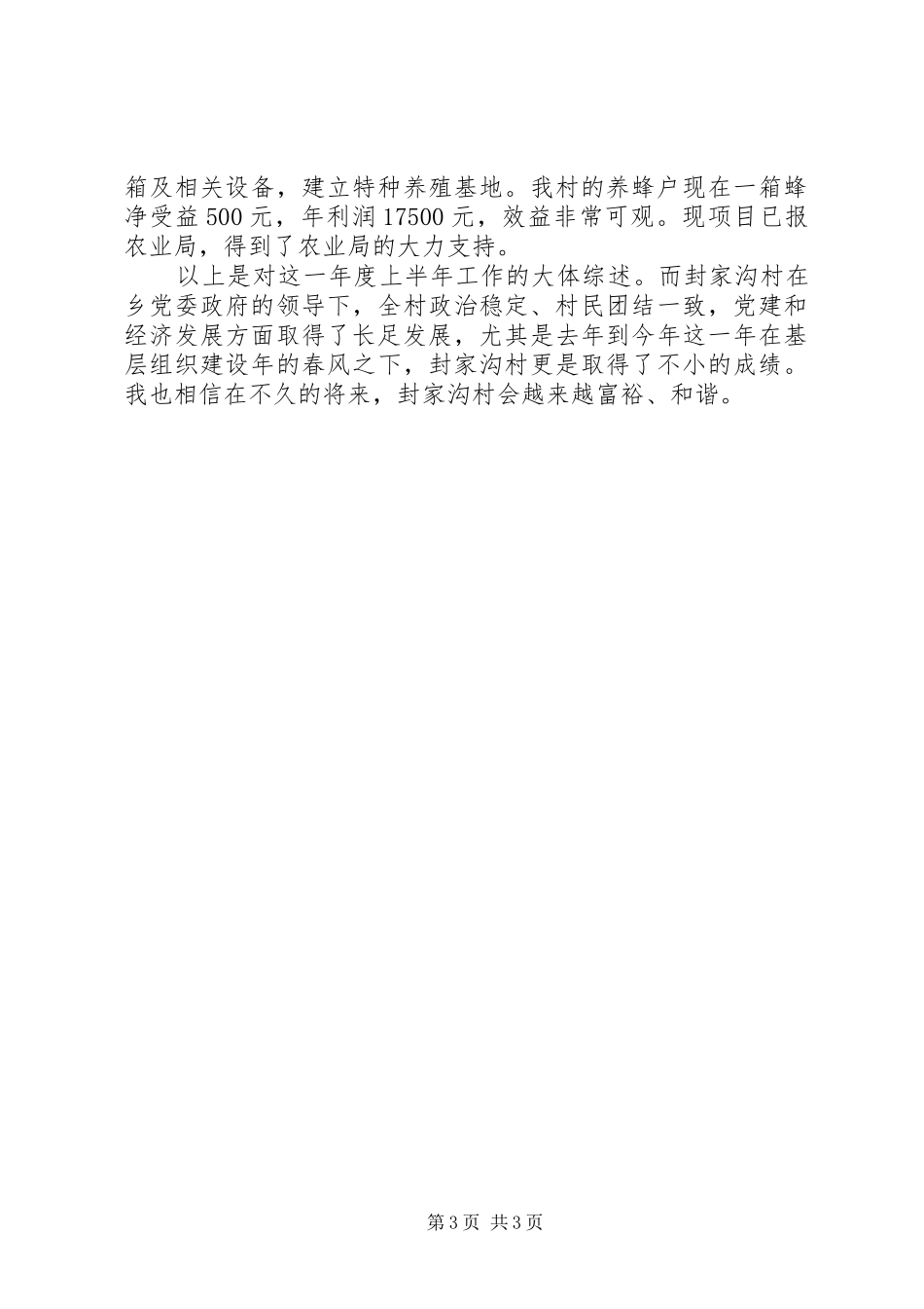 村主任助理上半年述职报告_第3页