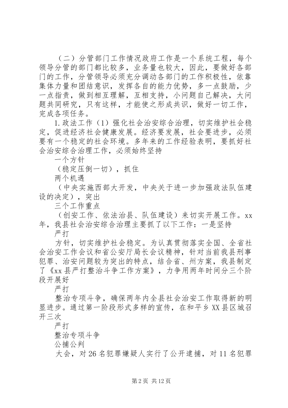 县政府领导年度述职报告_第2页