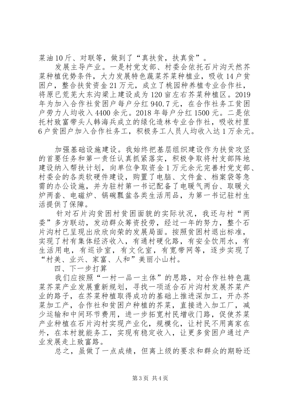 XX年第一书记年终述职报告_第3页