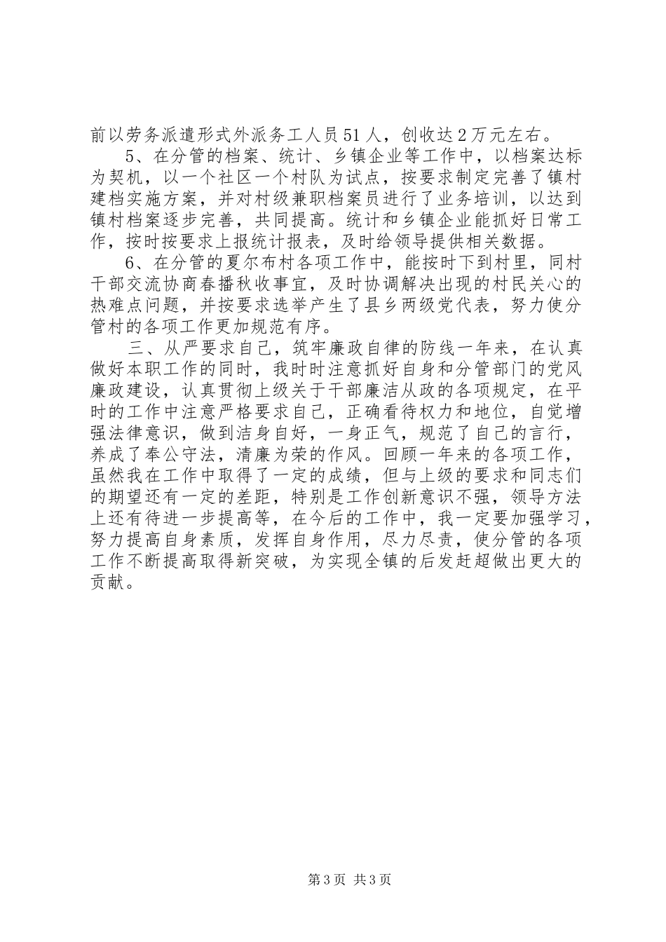 副镇长个人述职总结_第3页