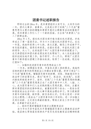 团委书记述职报告 (13)