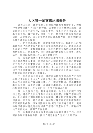 大区第一团支部述职报告